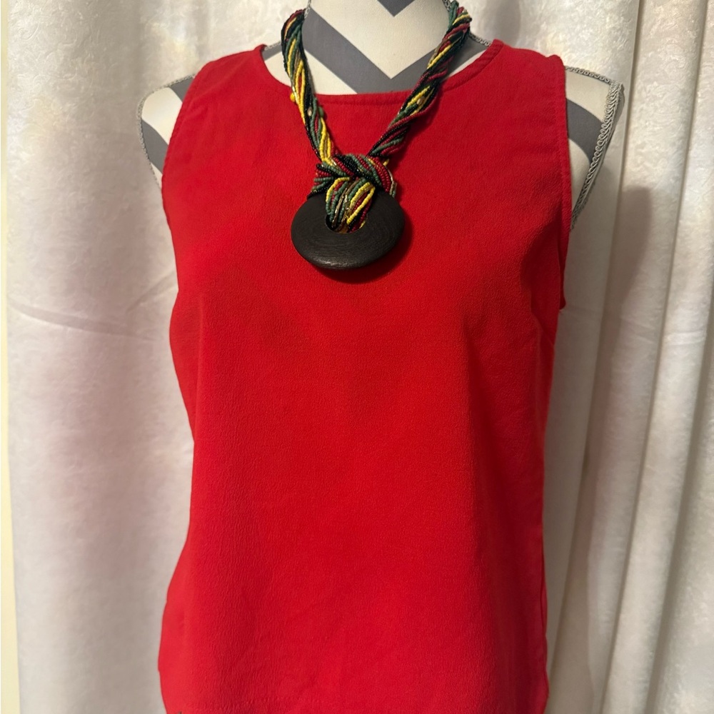 Monteau Red Sleeveless Top